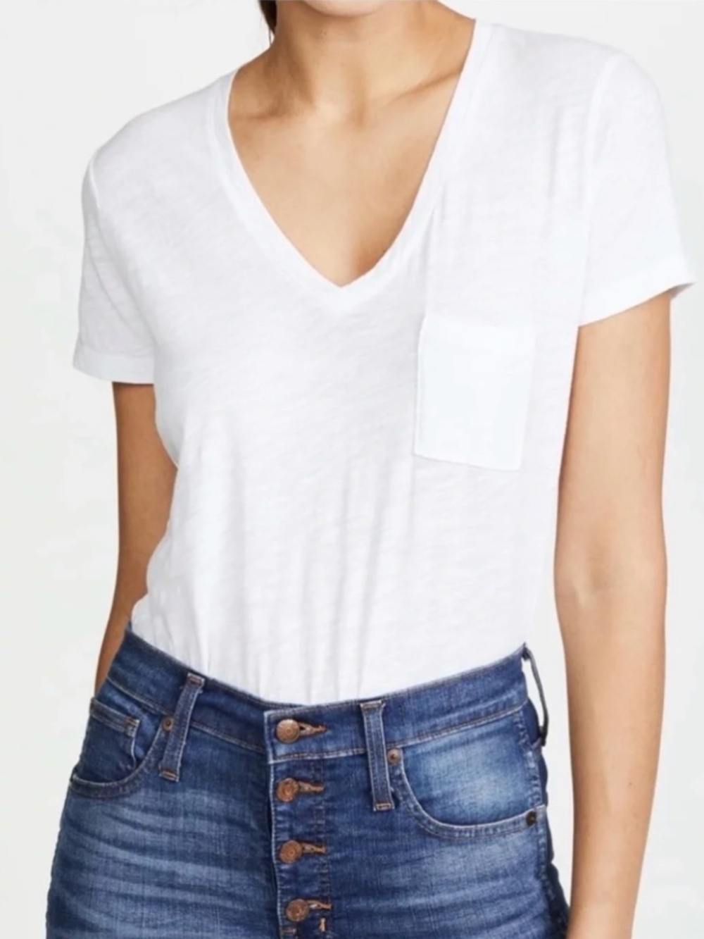 Madewell Whisper Cotton V-Neck Pocket Tee